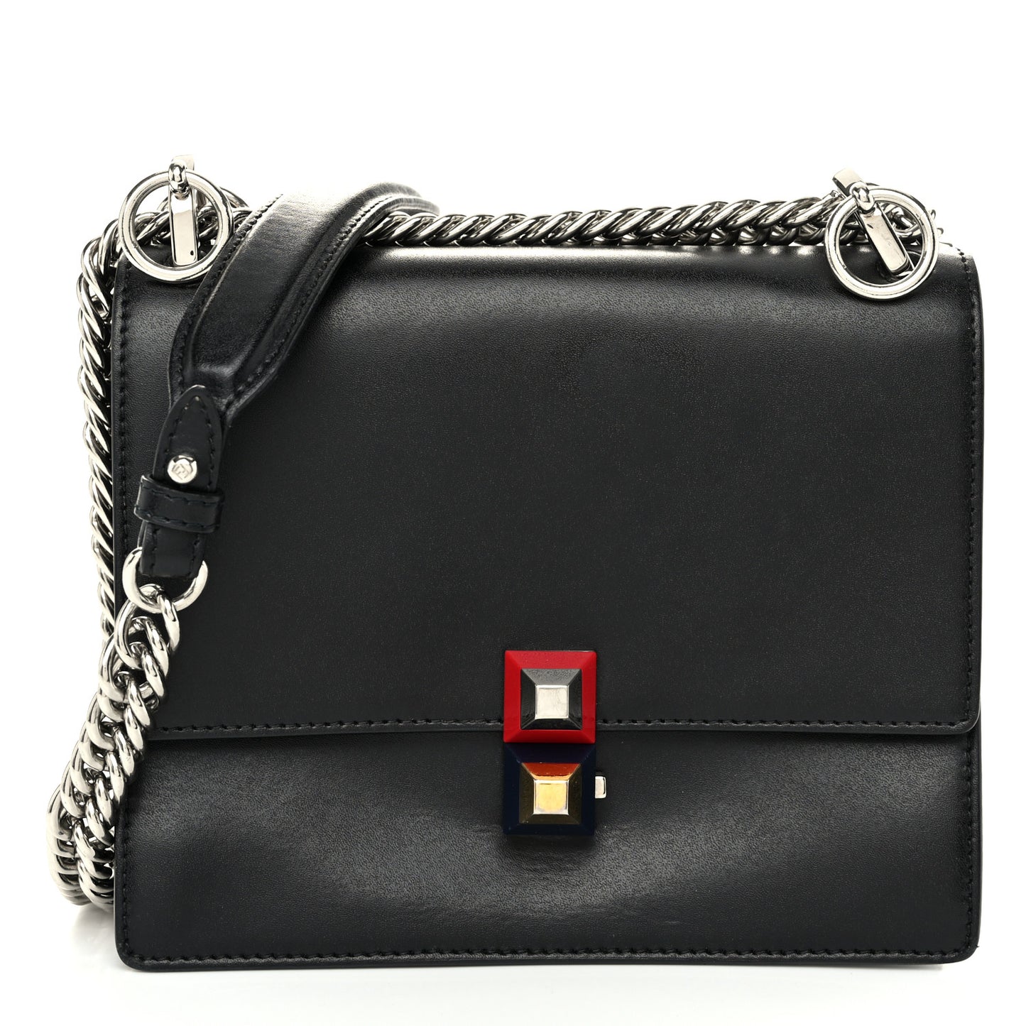 Vitello Liberty Studded Small Kan I Shoulder Bag Black Multicolor