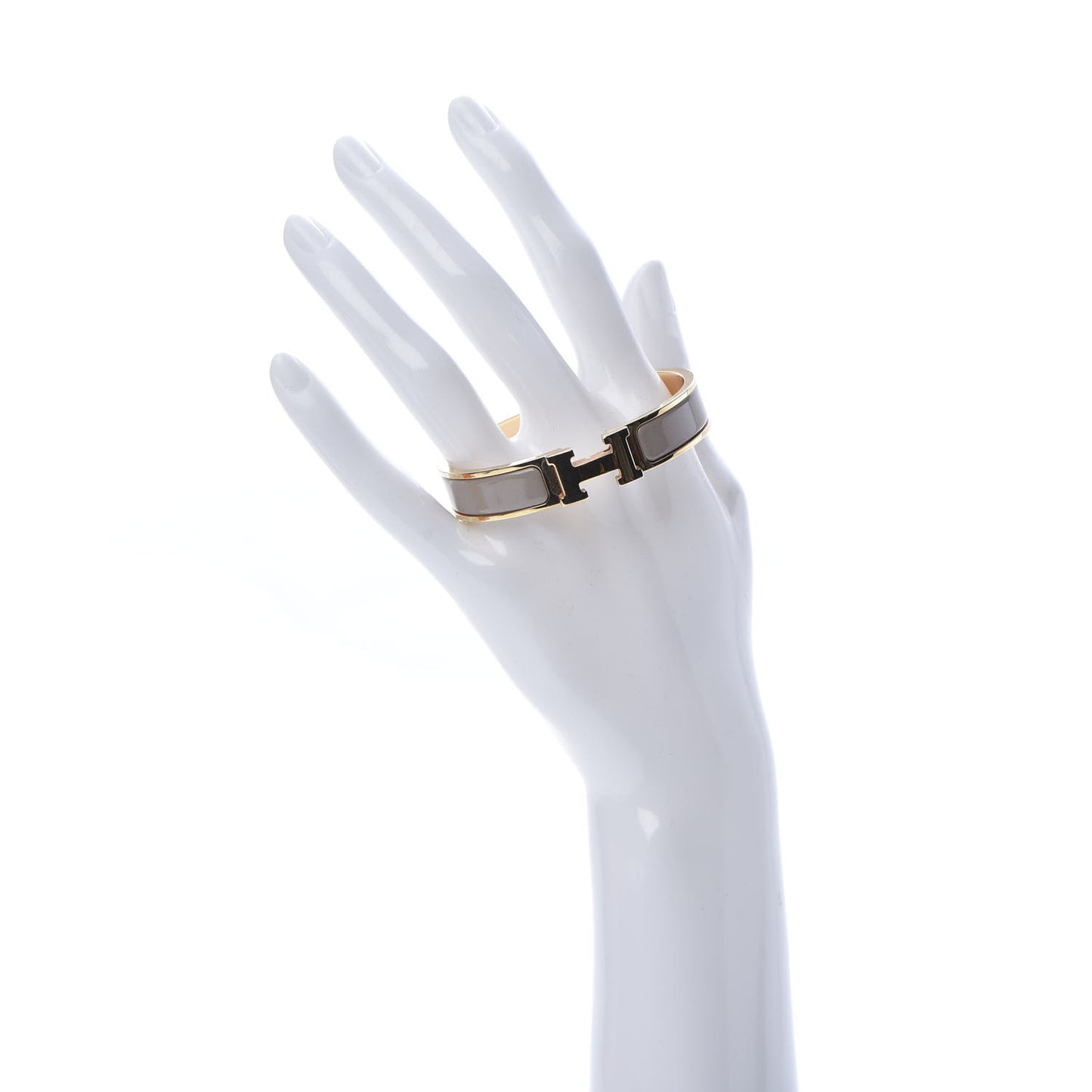 Enamel Narrow Clic Clac H Bracelet PM Marron Glace