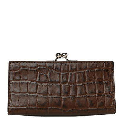 Burberry Crocodile Embossed Calfskin Wristlet Clutch Brown 13 of 13