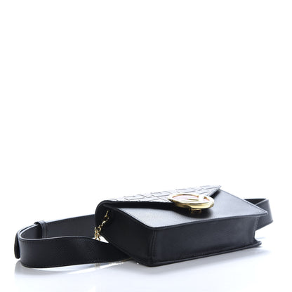 Fendi Vitello Cruise F is Fendi Bi-Color FF 1974 Embossed Envelope Belt Bag Maya Black 3 of 9