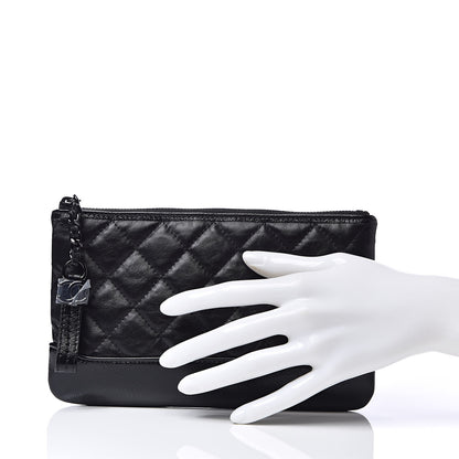 Chanel Aged Calfskin Quilted Small Gabrielle Pouch So Black 2 of 8