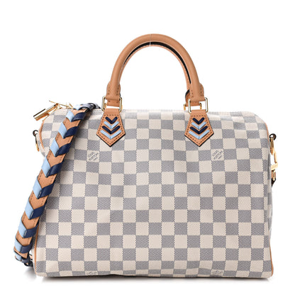 Louis Vuitton Damier Azur Braided Speedy Bandouliere 30 Blue 1 of 4