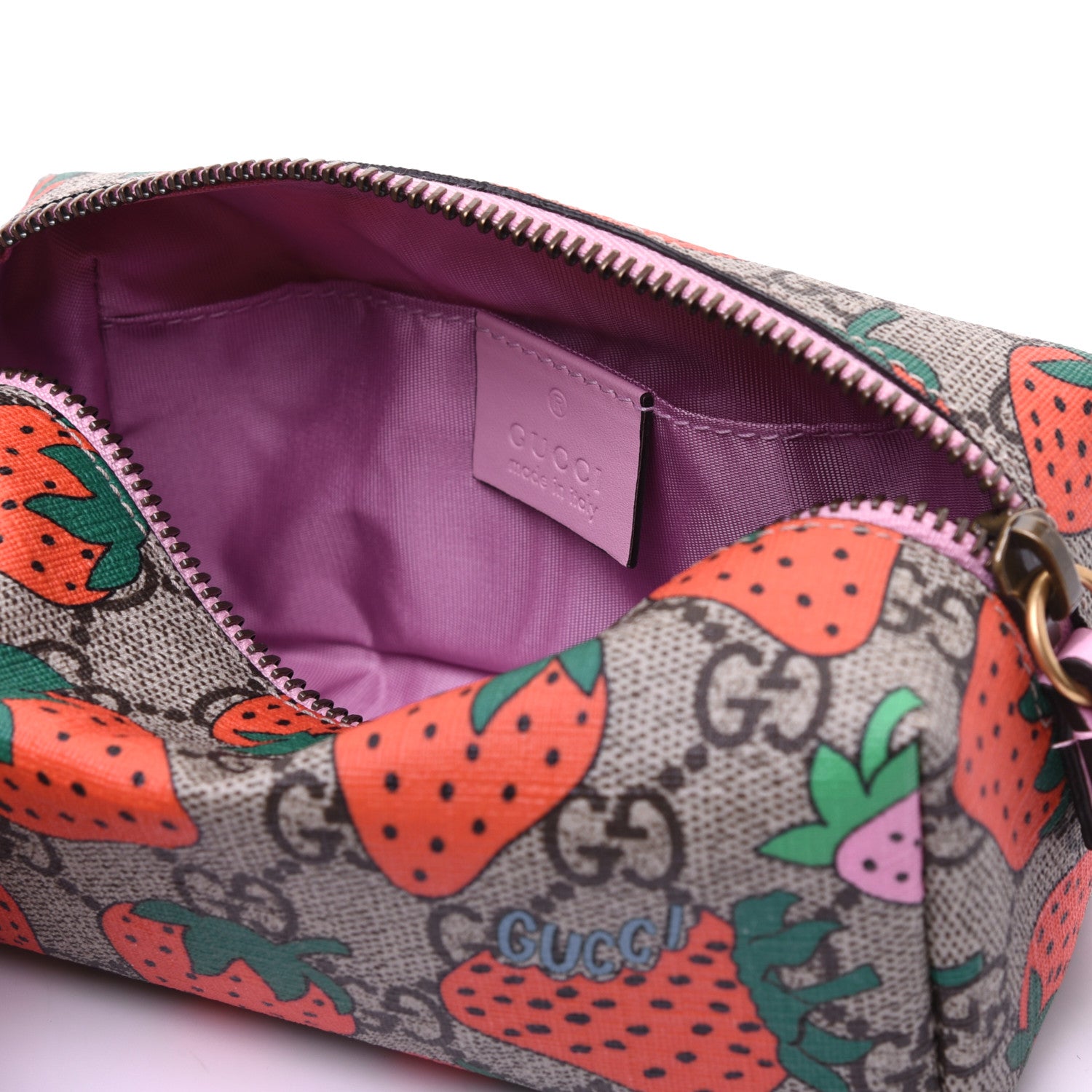 Gucci GG Supreme Monogram Strawberry Cosmetic Case 10 of 12