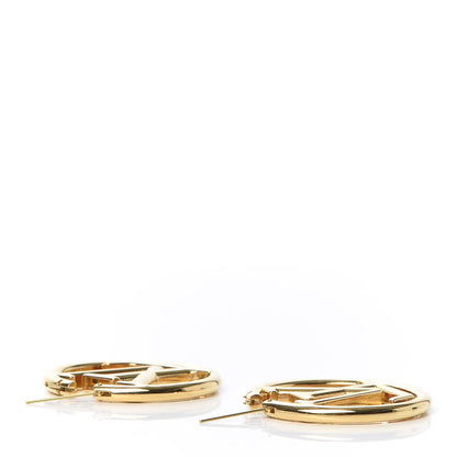 Louis Vuitton Metal Louise Hoop Earrings Gold 4 of 5