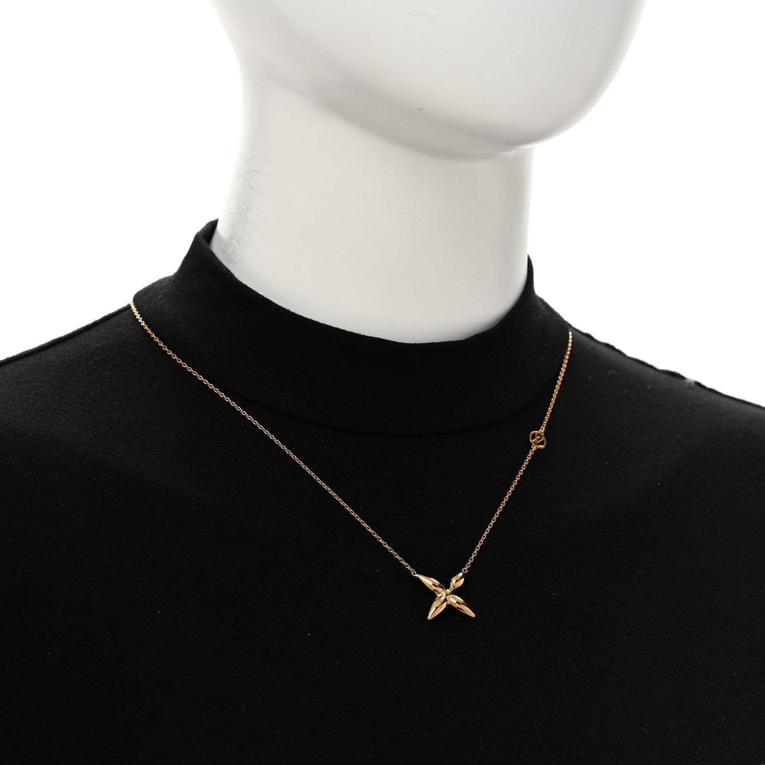 Louis Vuitton Metal Louisette Necklace Gold 2 of 7