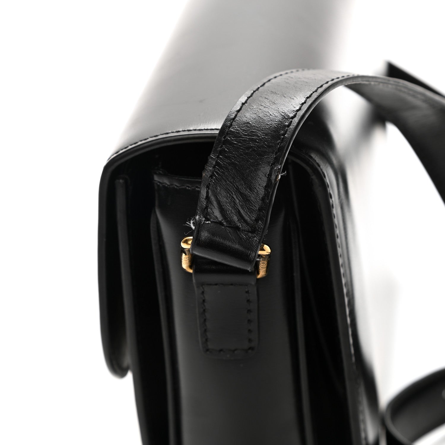 Celine Shiny Calfskin Medium Triomphe Black 15 of 17