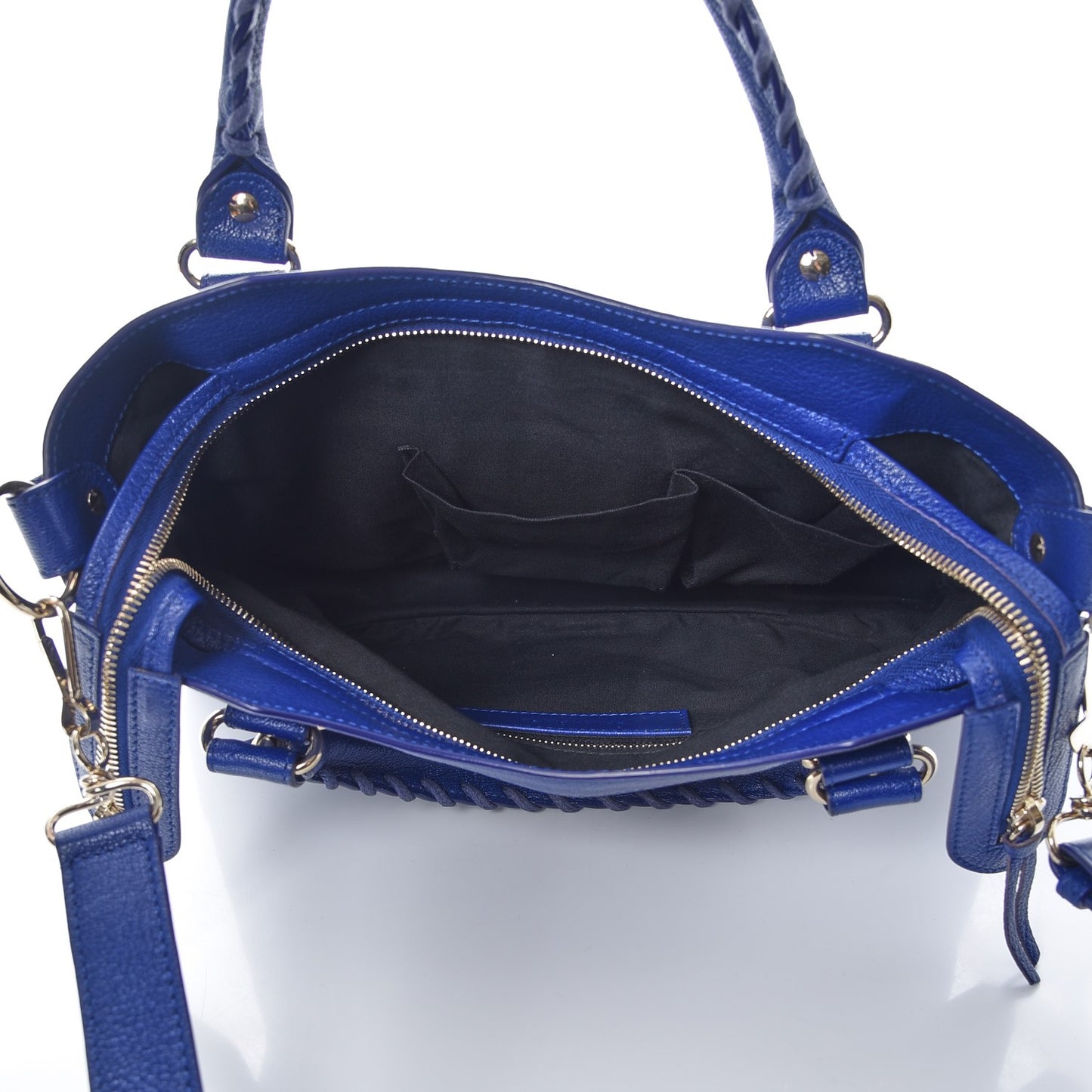 Chevre Gold Metallic Edge Hardware Town Bleu Roi