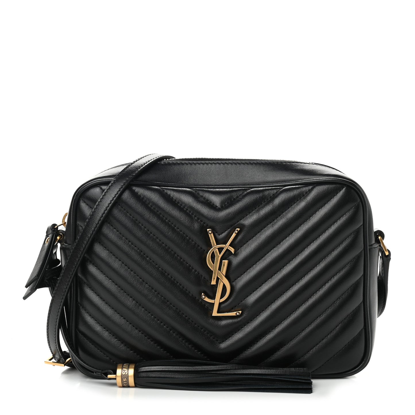Calfskin Matelasse Monogram Lou Camera Bag Black