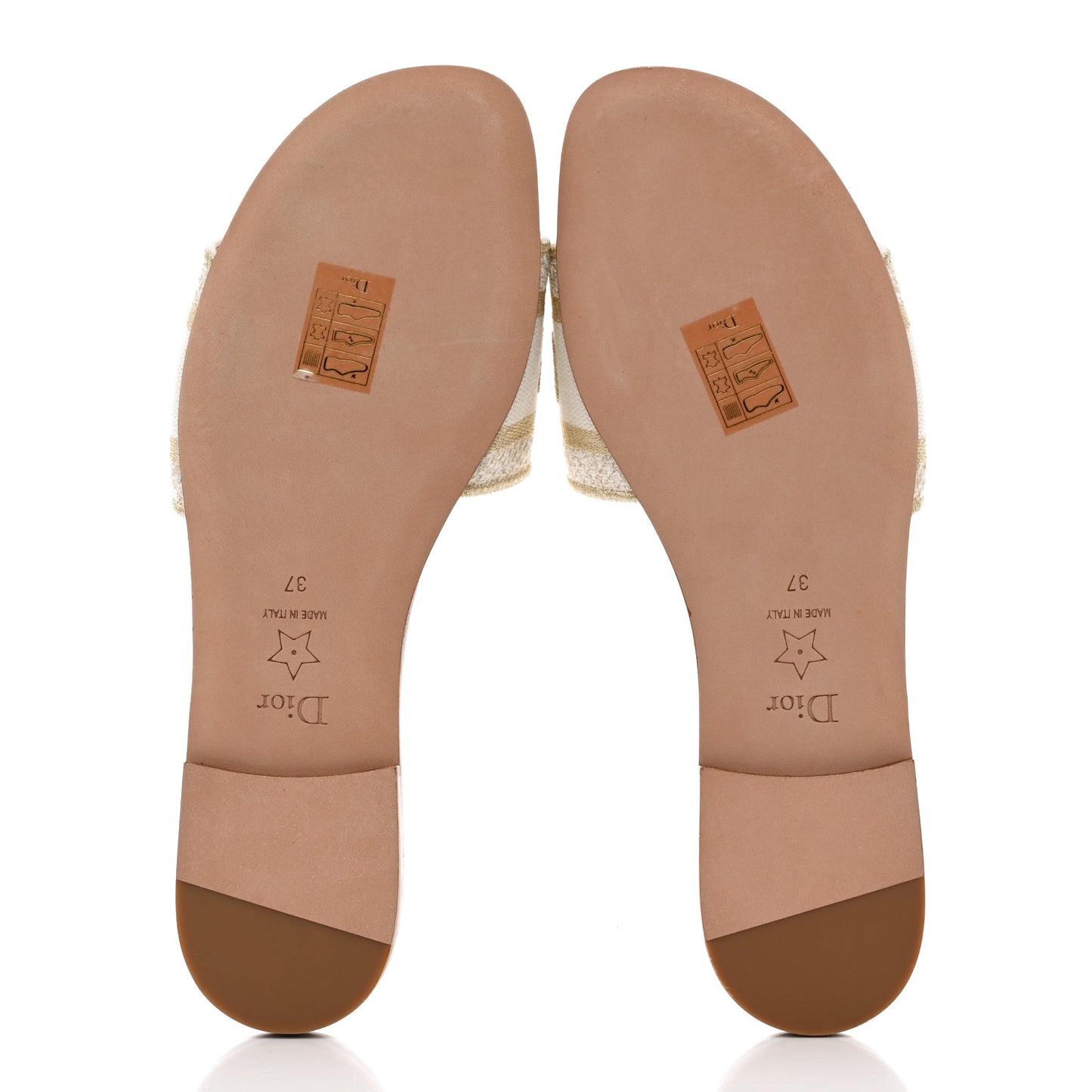 Canvas Lurex Jardin d'Hiver Embroidered Dway Flat Slide Sandals 37 White Palladium