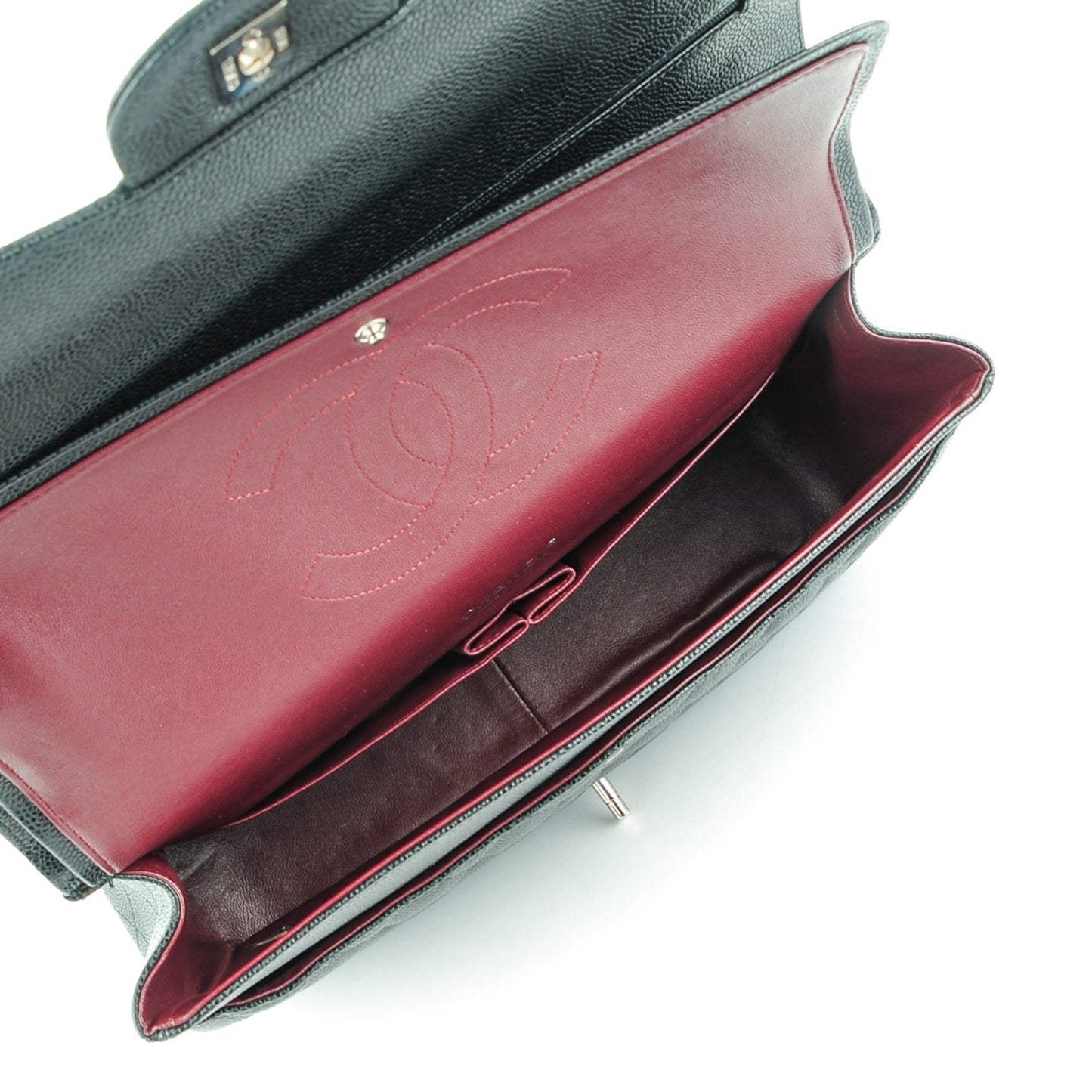 Caviar Quilted Maxi Double Flap Black