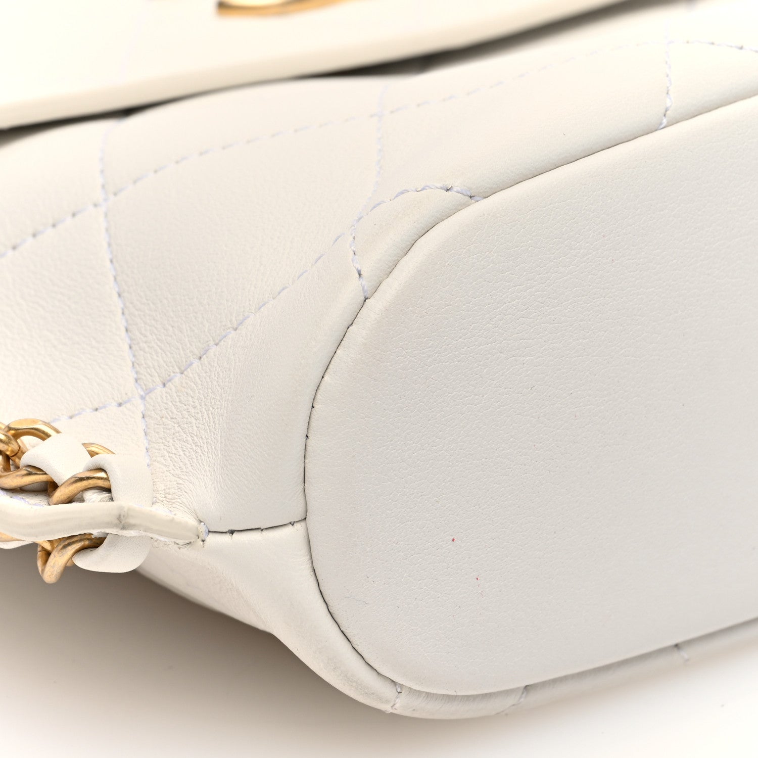 Chanel Calfskin Quilted Chain Small Hobo Bag White 10 of 11