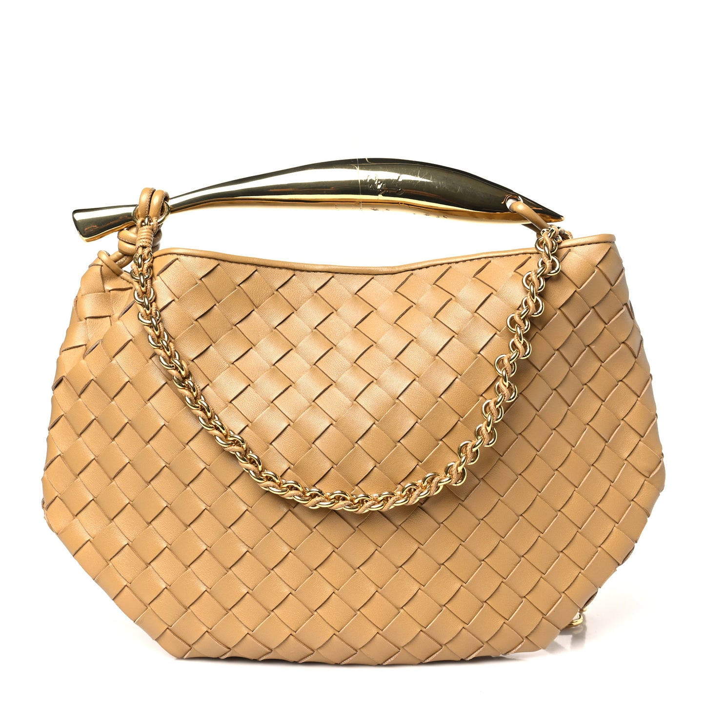 Nappa Intrecciato Sardine With Chain Bag Dark Praline
