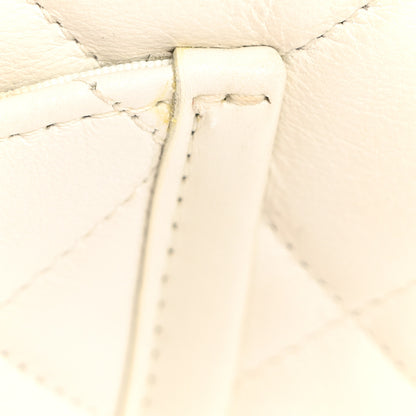 Chanel Calfskin Quilted CC Hobo Handbag White 7 of 10