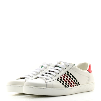 Gucci Calfskin Mens Ace Sneakers 8 White Green 3 of 12