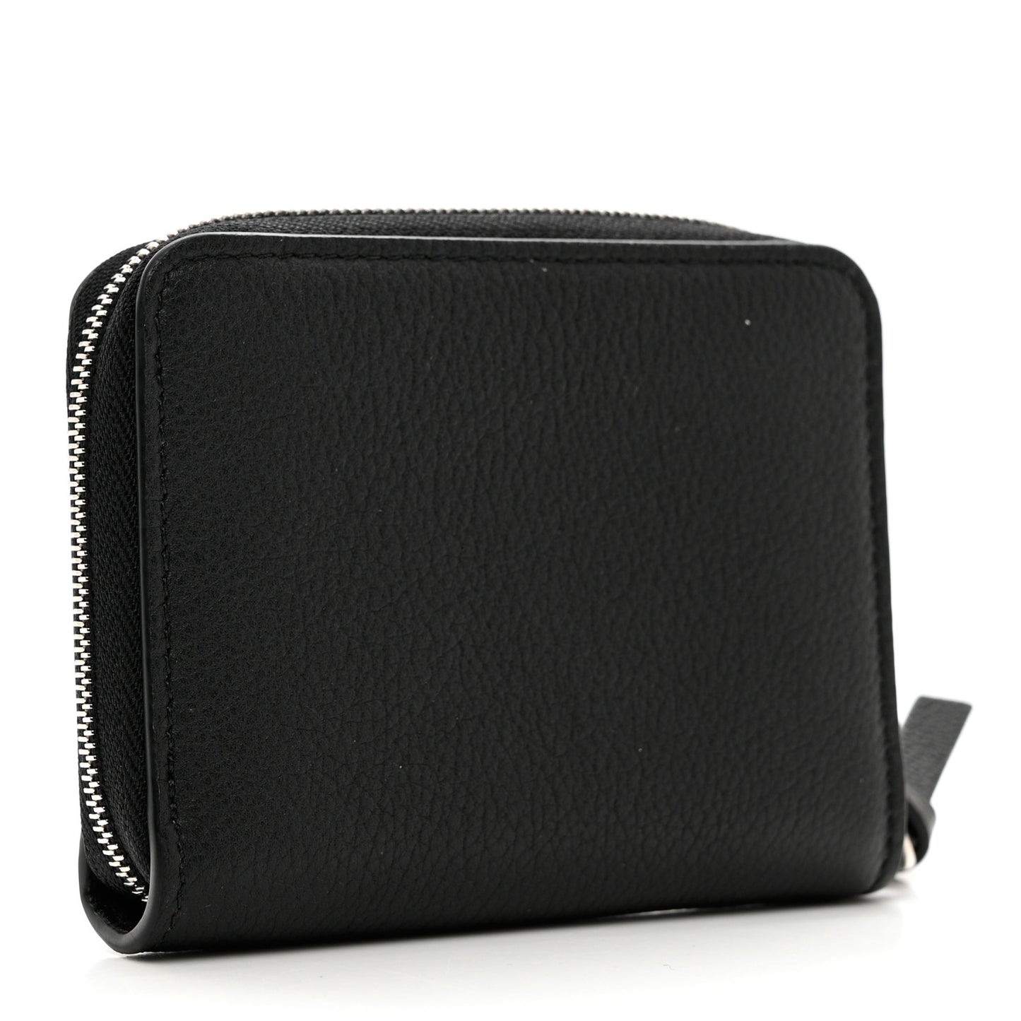 Calfskin Lockme Zippy Coin Purse Black