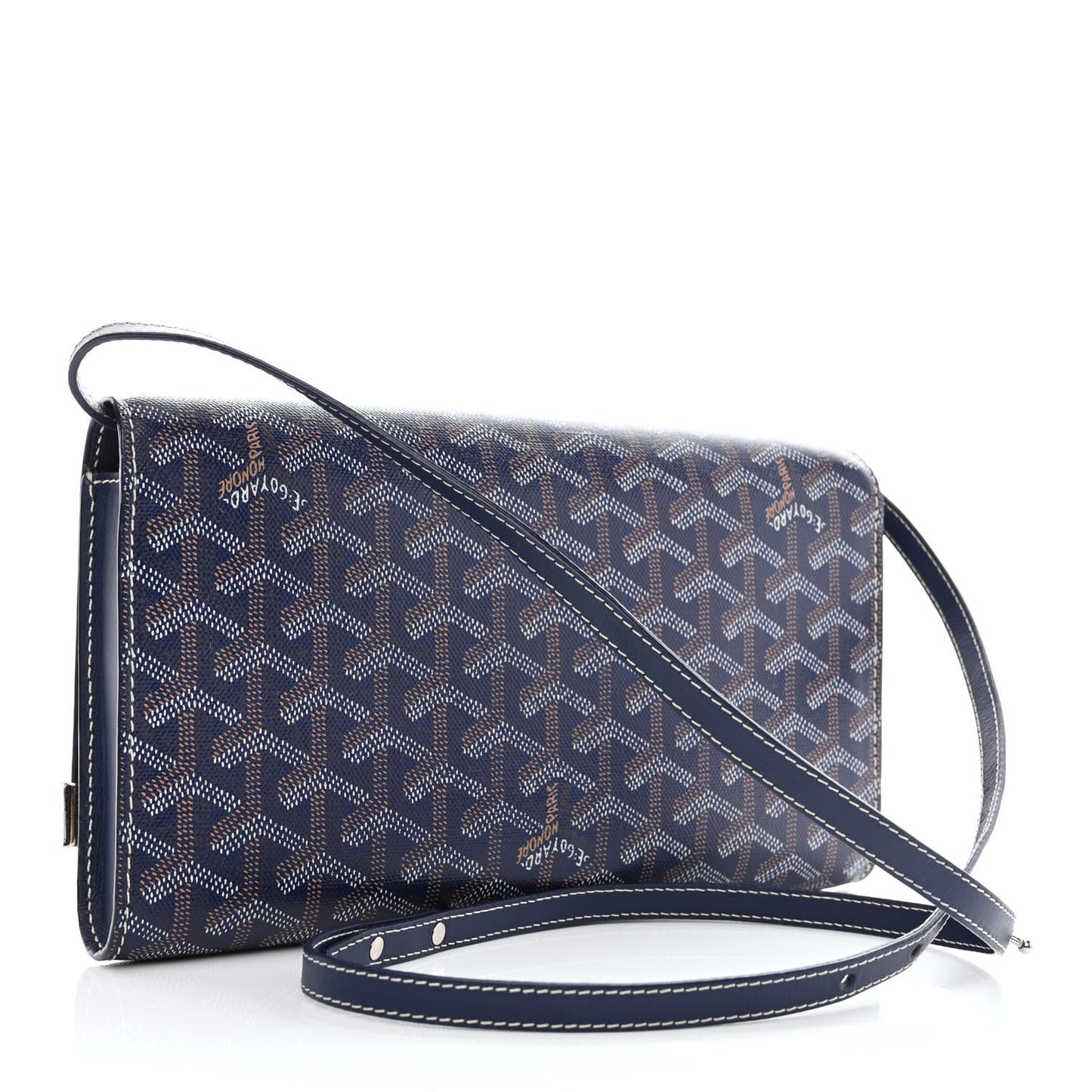 Goyardine Monte Carlo Bois Clutch With Strap Navy