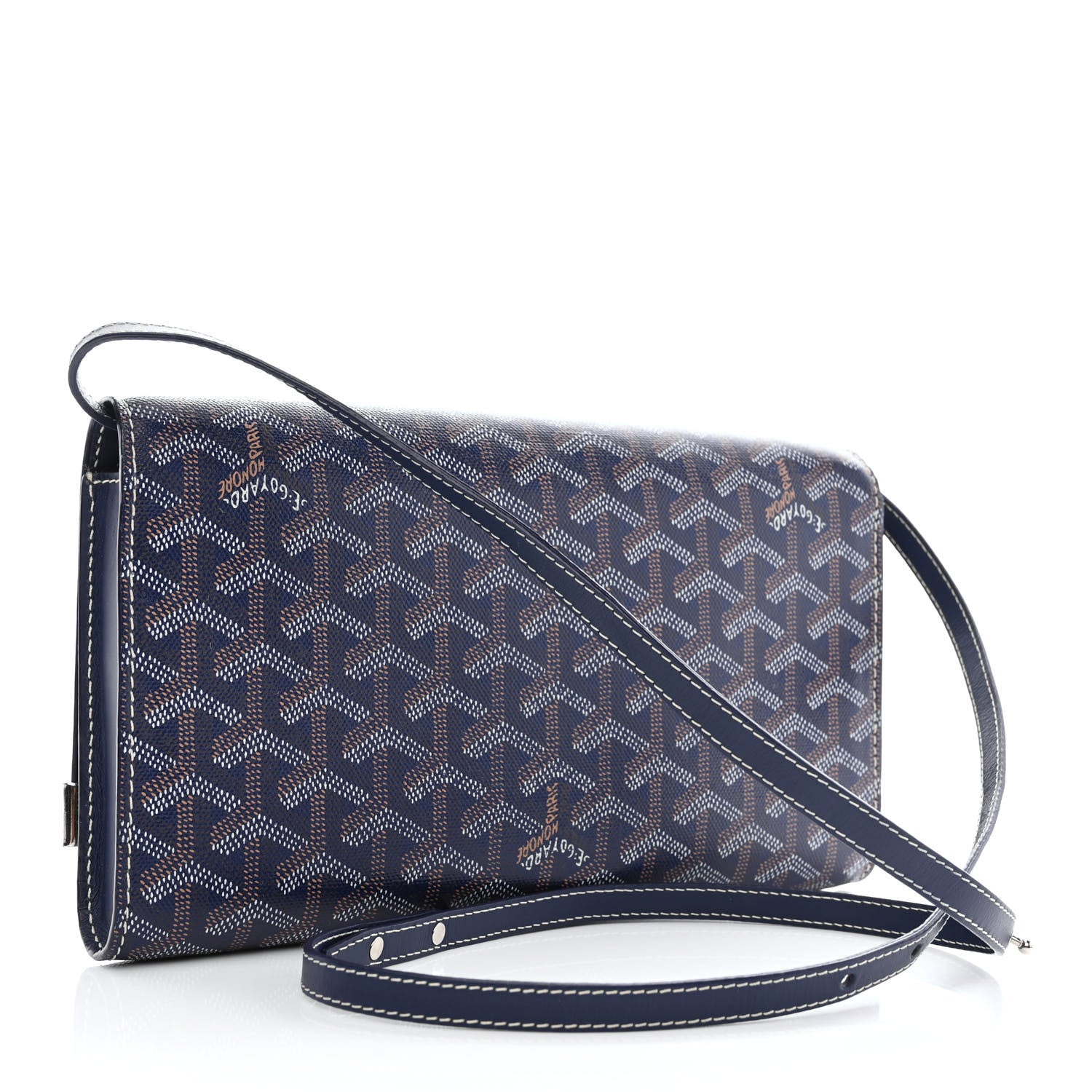 Goyard Goyardine Monte Carlo Bois Clutch With Strap Navy 3 of 8