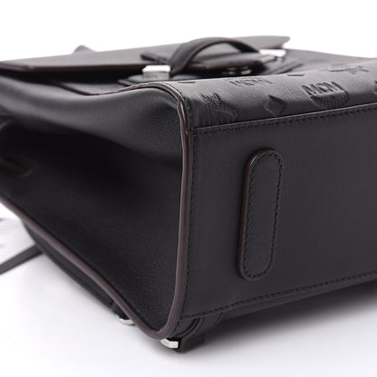 MCM Calfskin Essential Monogram Small Backpack Black 8 of 11