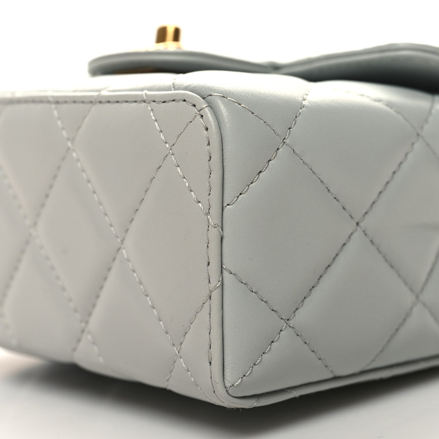 Chanel Lambskin Handle Crush Top Handle Flap Bag Grey 10 of 10