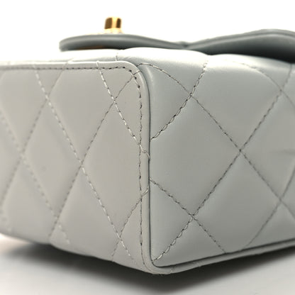 Chanel Lambskin Handle Crush Top Handle Flap Bag Grey 10 of 10