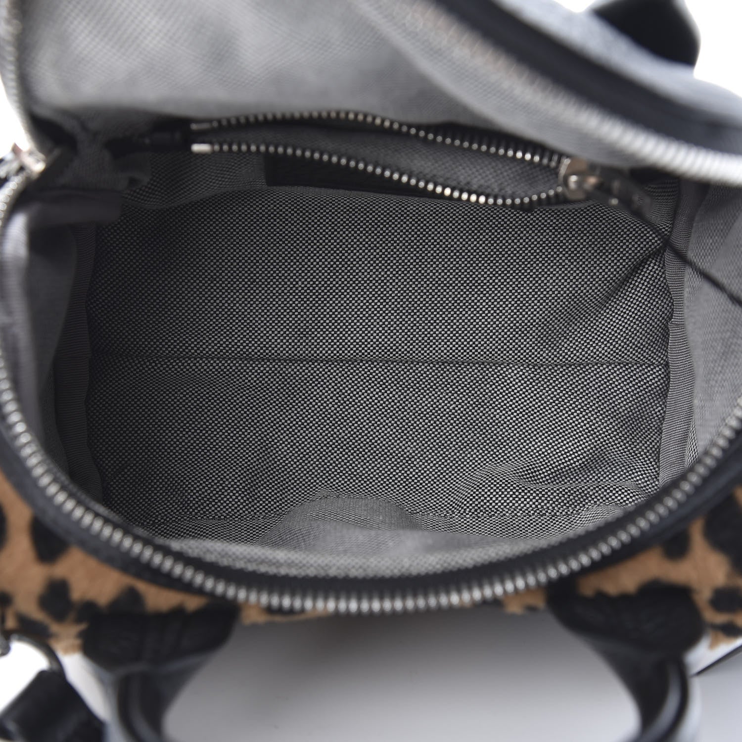 Alexander Wang Kangaroo Fur Mini Rockie Black Cheetah Rhodium Hardware 5 of 10