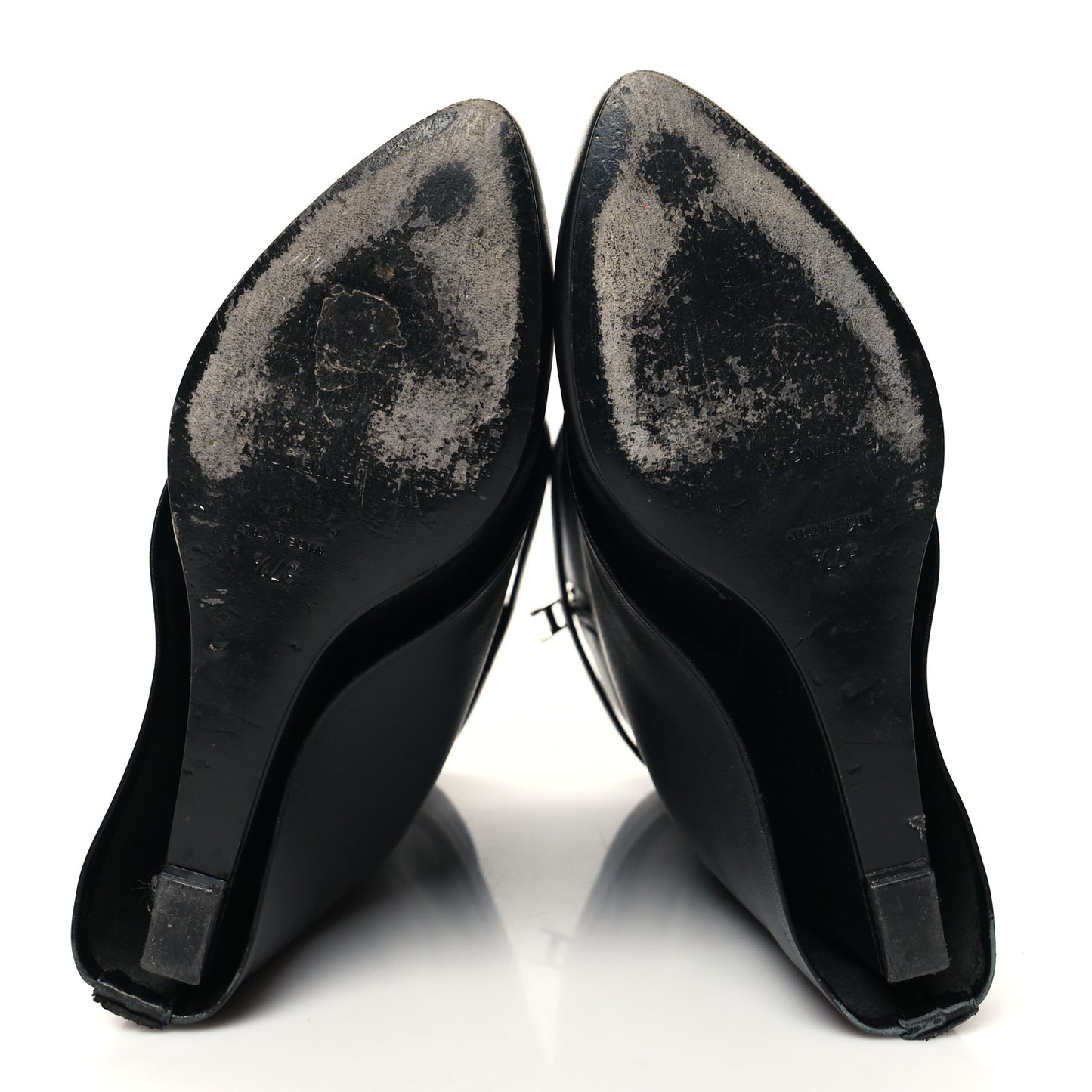 Calfskin Shark Lock Ankle Boots 37.5 Black