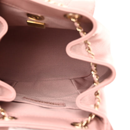 Chanel Lambskin Quilted Small Duma Drawstring Backpack Light Pink 4 of 9