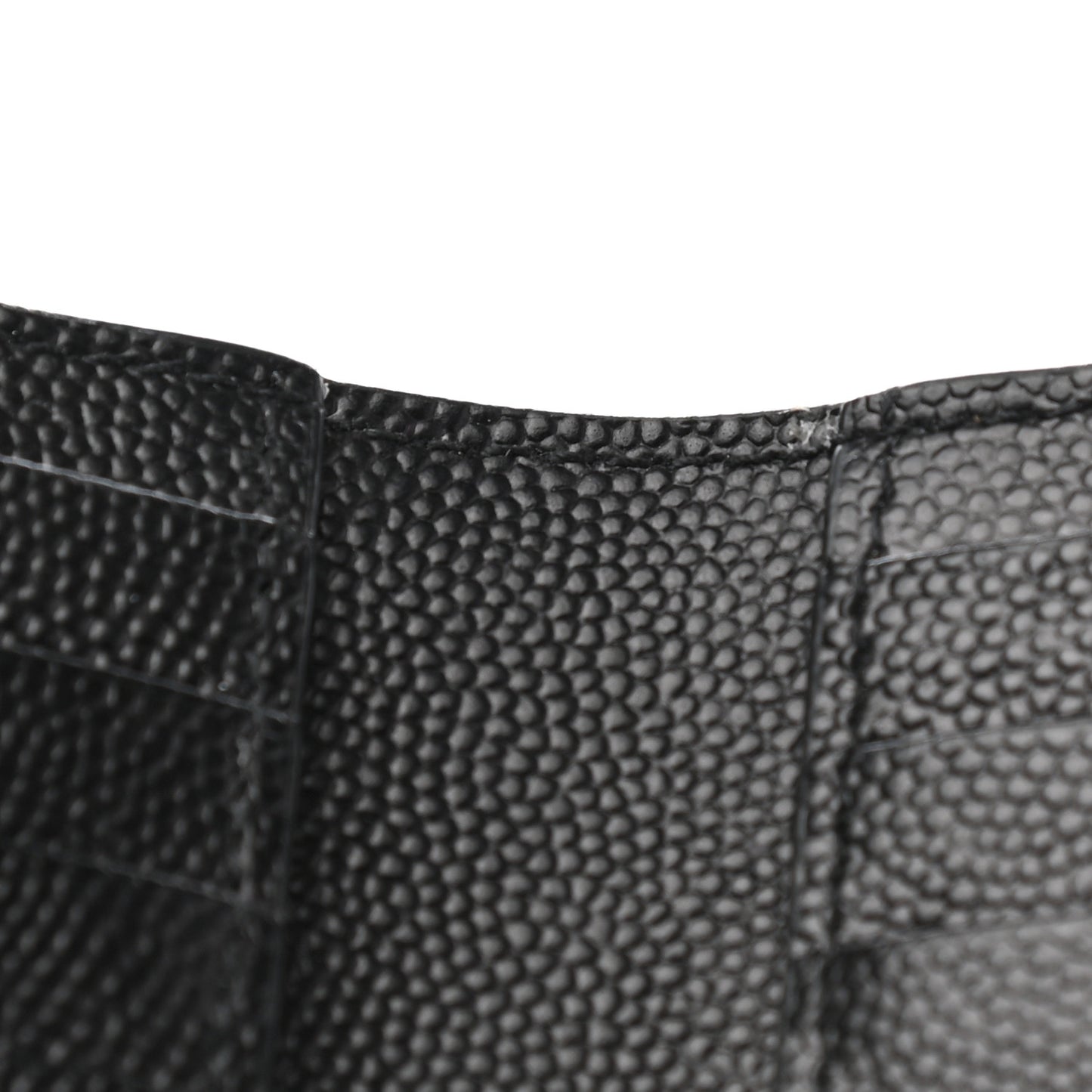 Grain De Poudre Matelasse Chevron Monogram Zipped Two-Part Wallet Black