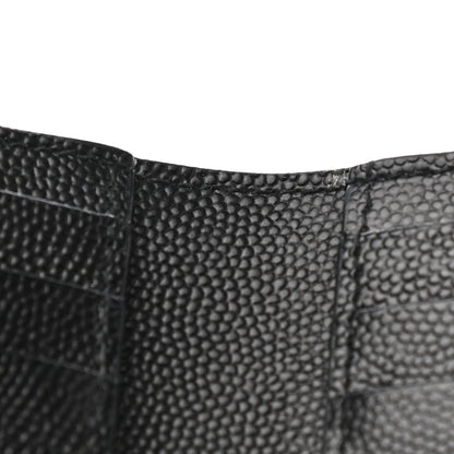Saint Laurent Grain De Poudre Matelasse Chevron Monogram Zipped Two-Part Wallet Black 8 of 8