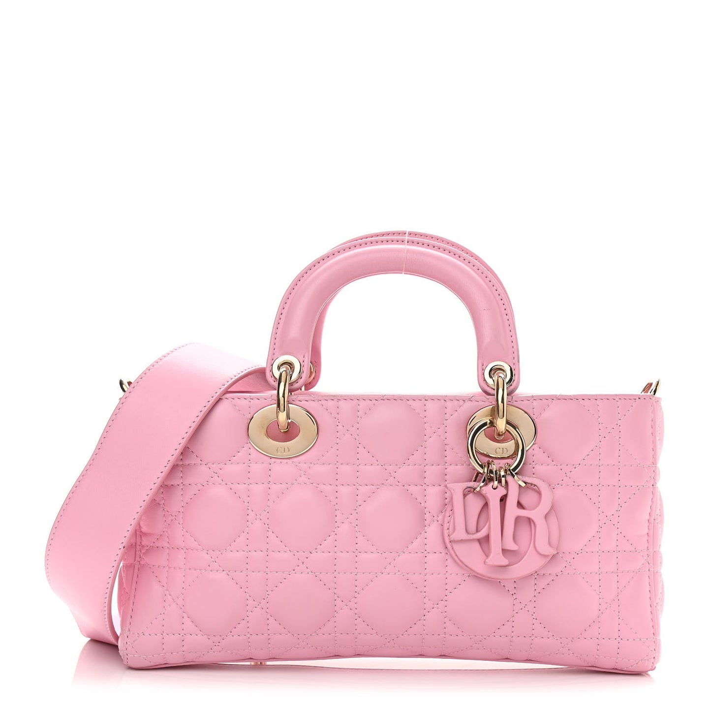 Lambskin Cannage Medium Lady D-Joy Pink