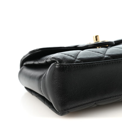 Chanel Lambskin Quilted Mini Top Handle Square Flap Black 9 of 10