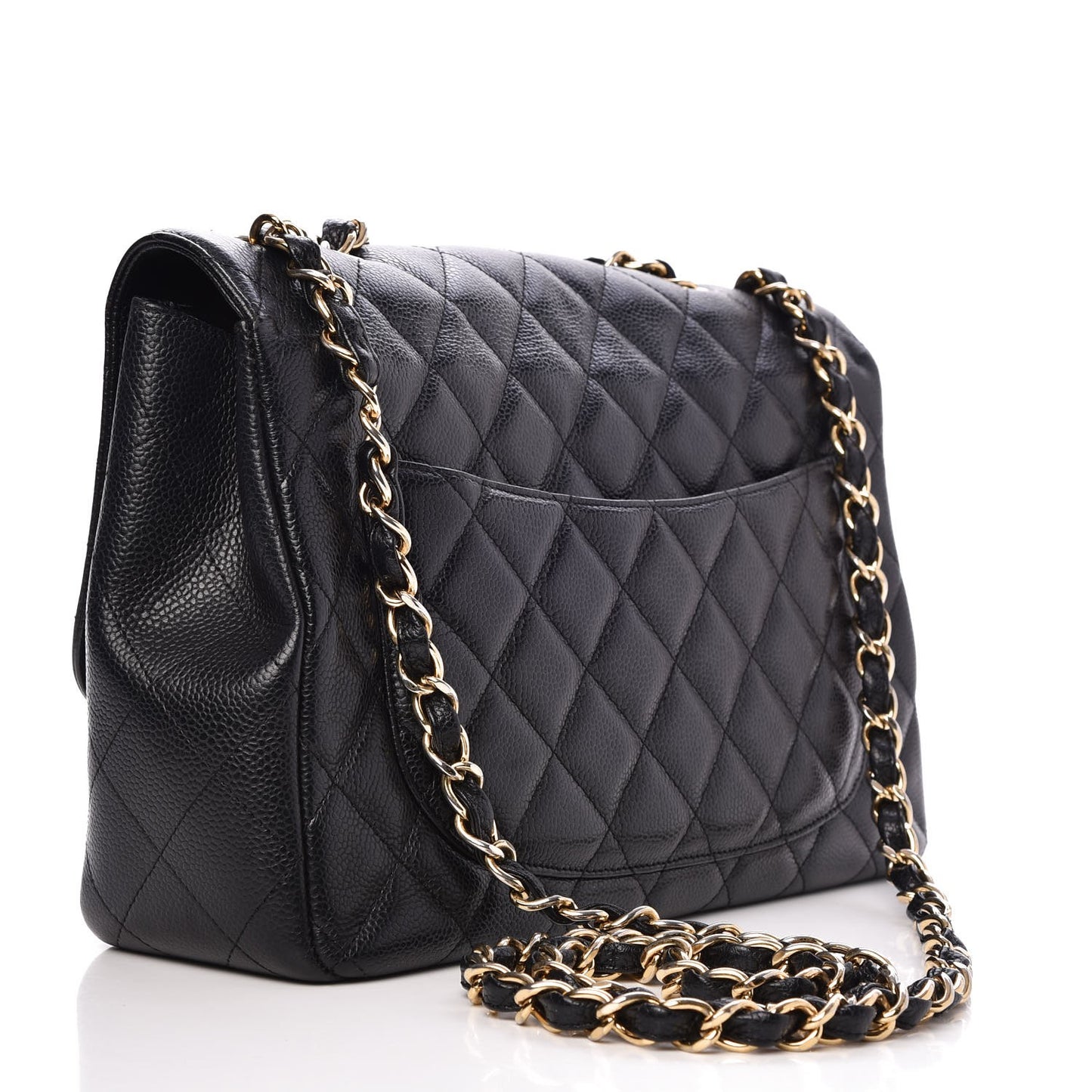 Caviar Quilted Jumbo Single Flap Black