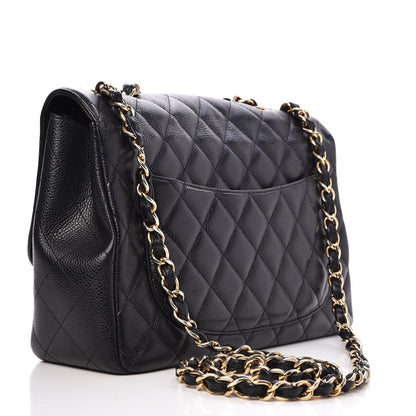 Chanel Caviar Quilted Jumbo Single Flap Black 3 of 9