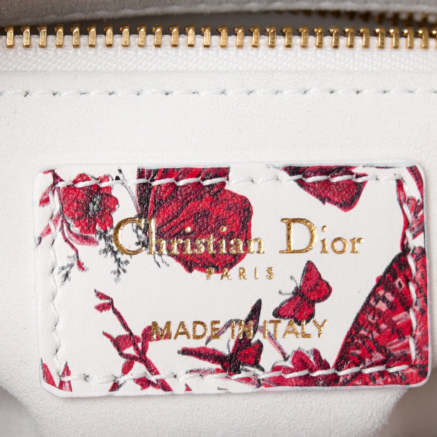 Calfskin Le Coeur Des Papillons Small My ABCDior Lady Dior White Multicolor