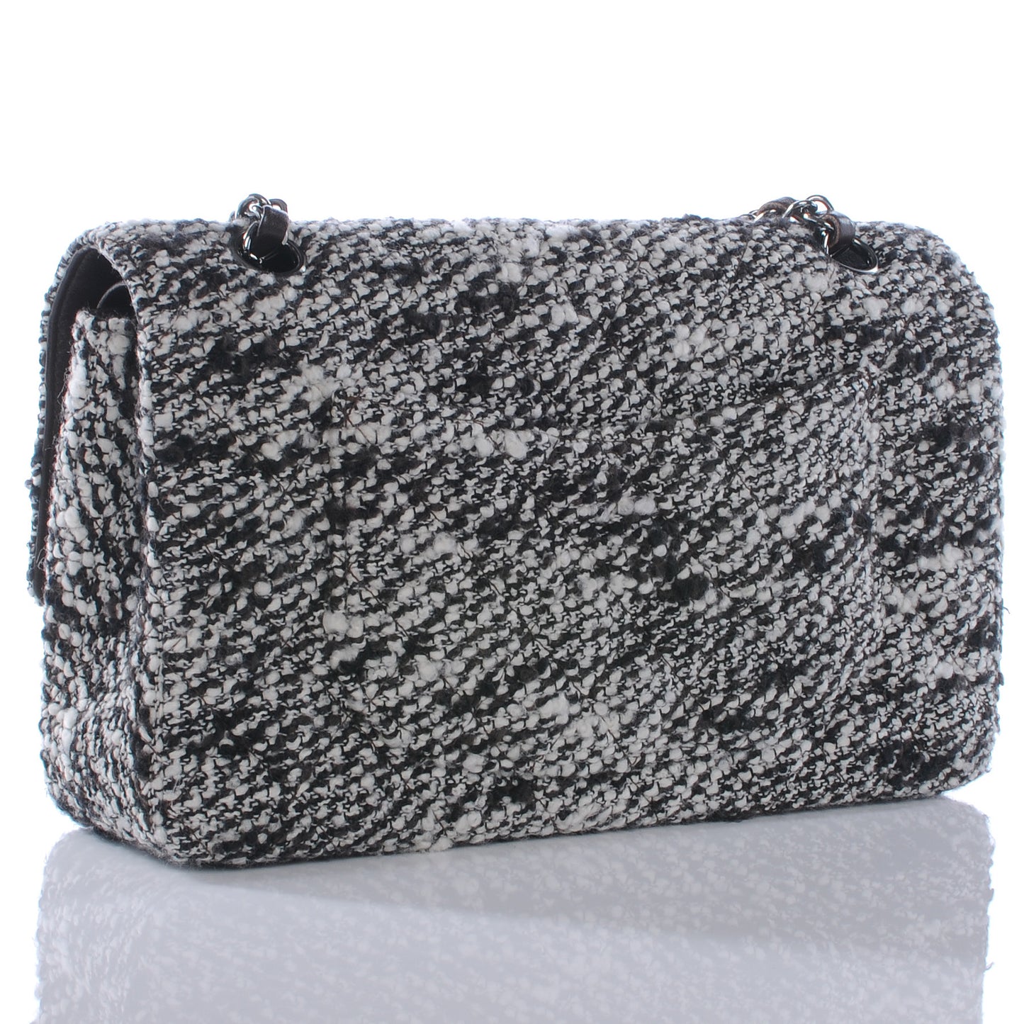 Tweed Medium Double Flap Brown