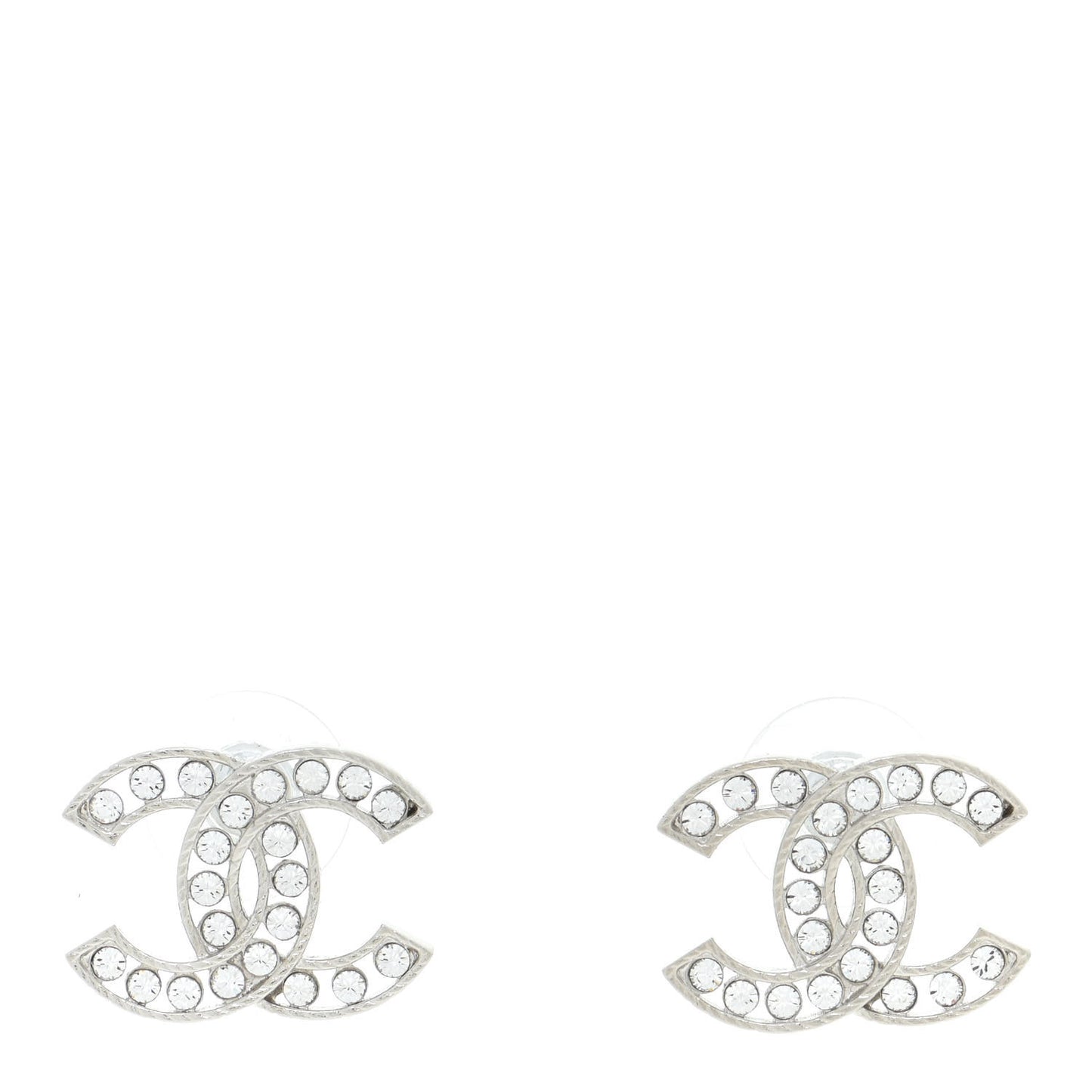 Crystal CC Earrings Silver