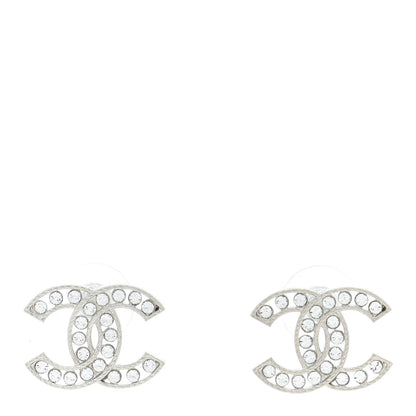 Chanel Crystal CC Earrings Silver 1 of 5