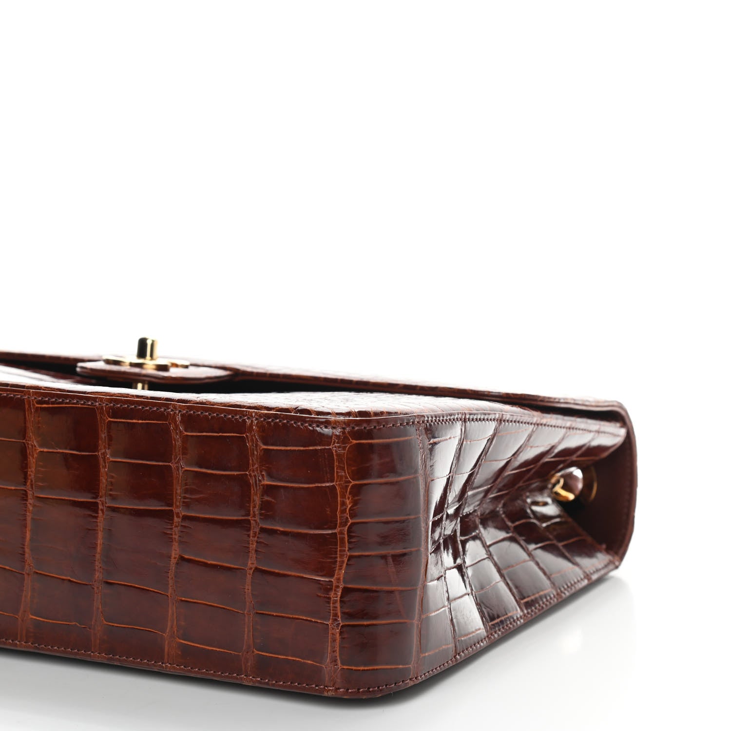 Chanel Alligator Jumbo Single Flap Dark Brown 9 of 9