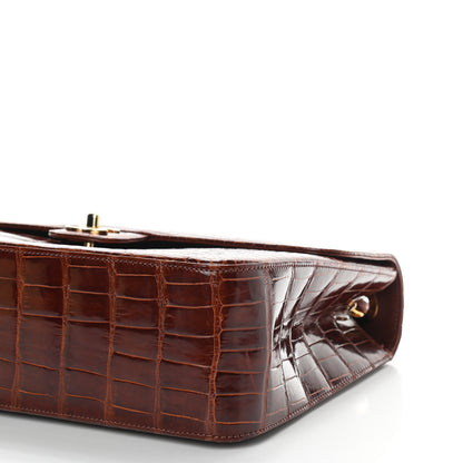 Chanel Alligator Jumbo Single Flap Dark Brown 9 of 9