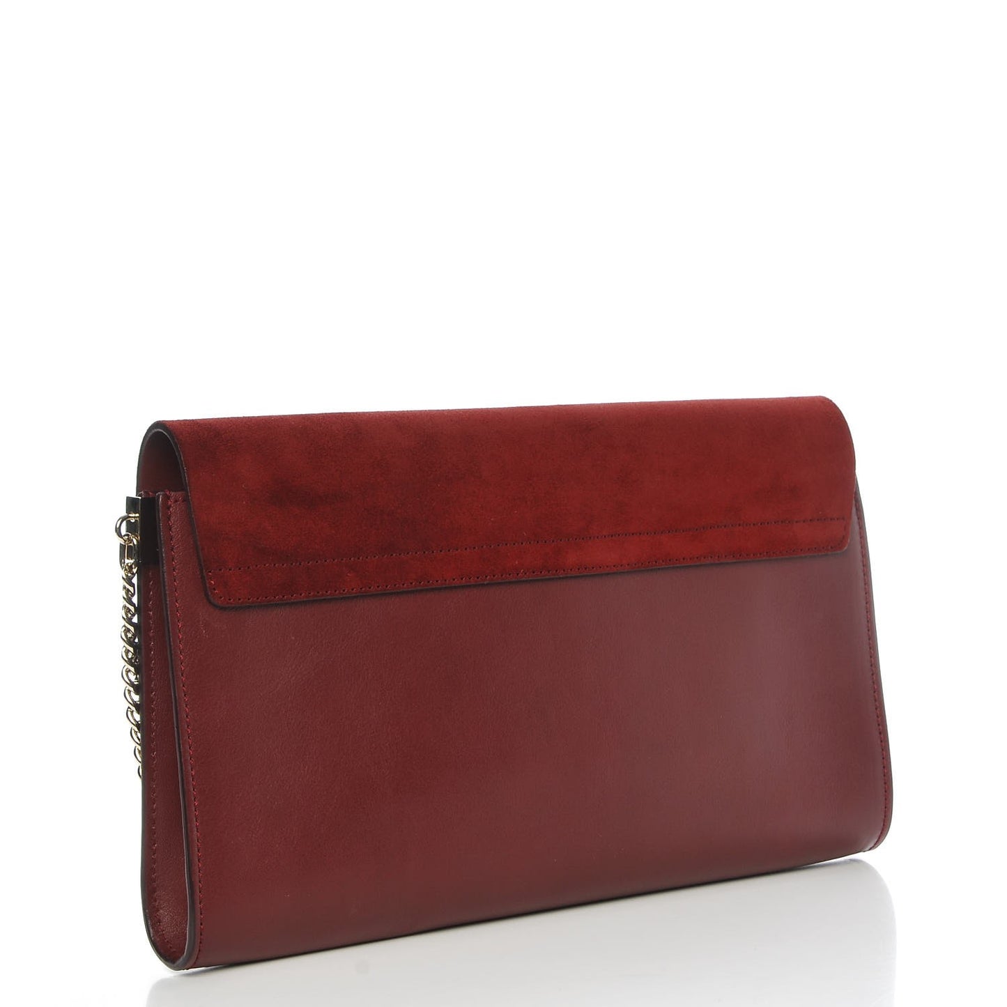 Suede Calfskin Faye Clutch Plum Purple