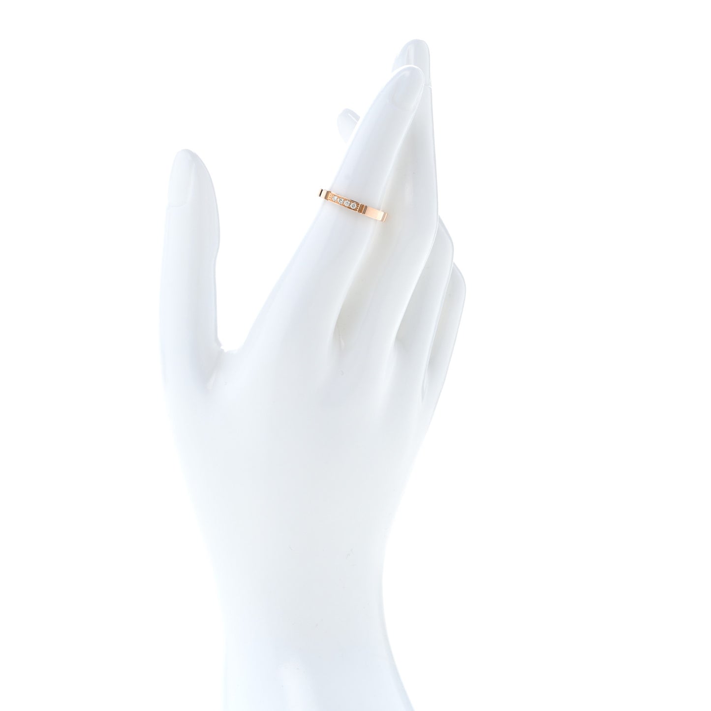 18K Pink Gold Diamond Maillon Panthere Wedding Band Ring 49 5