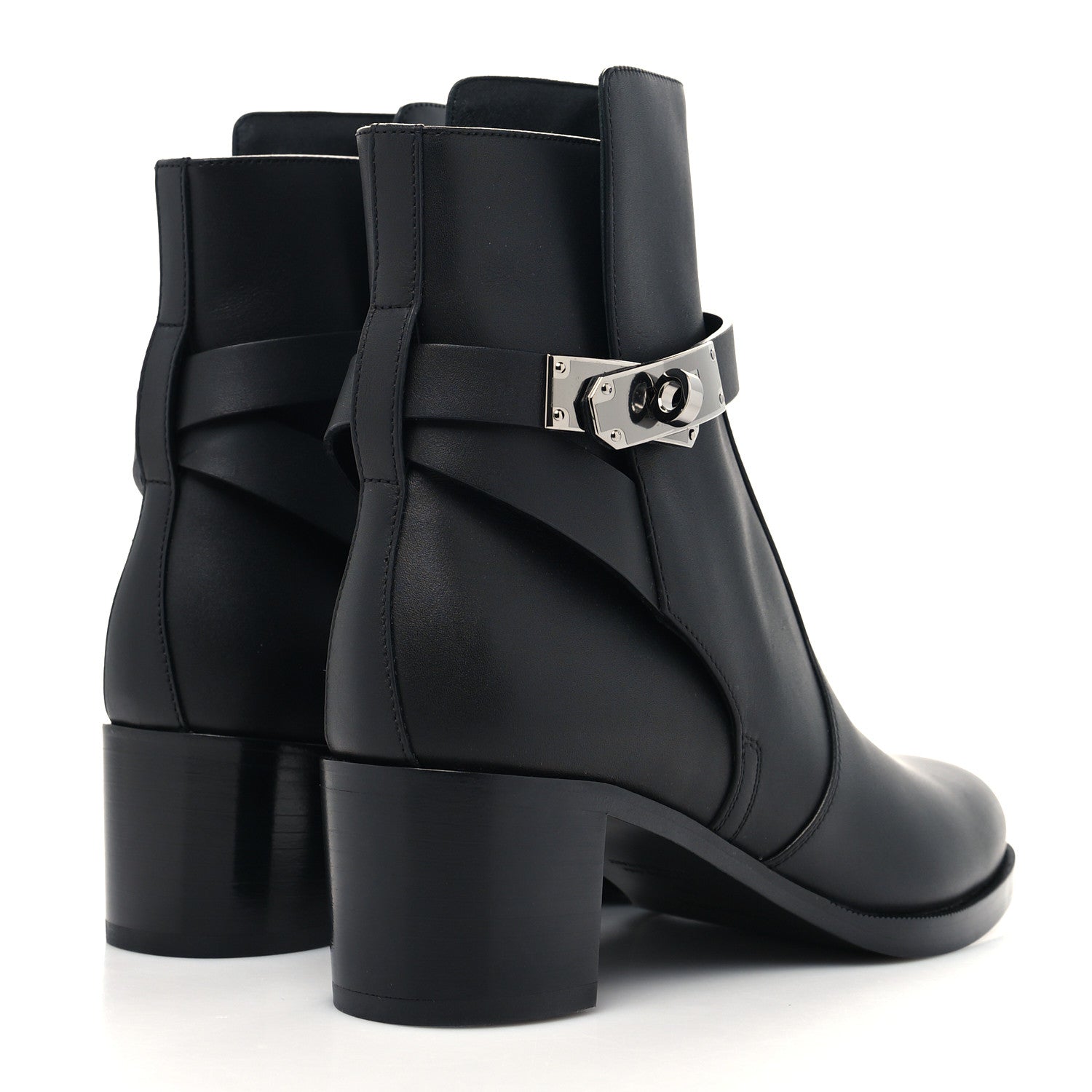 Hermes Calfskin Frenchie 50 Ankle Boots 36 Black 4 of 9