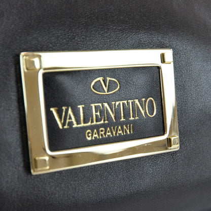 Valentino Garavani Vitello Rockstud Dome Satchel Black 5 of 9