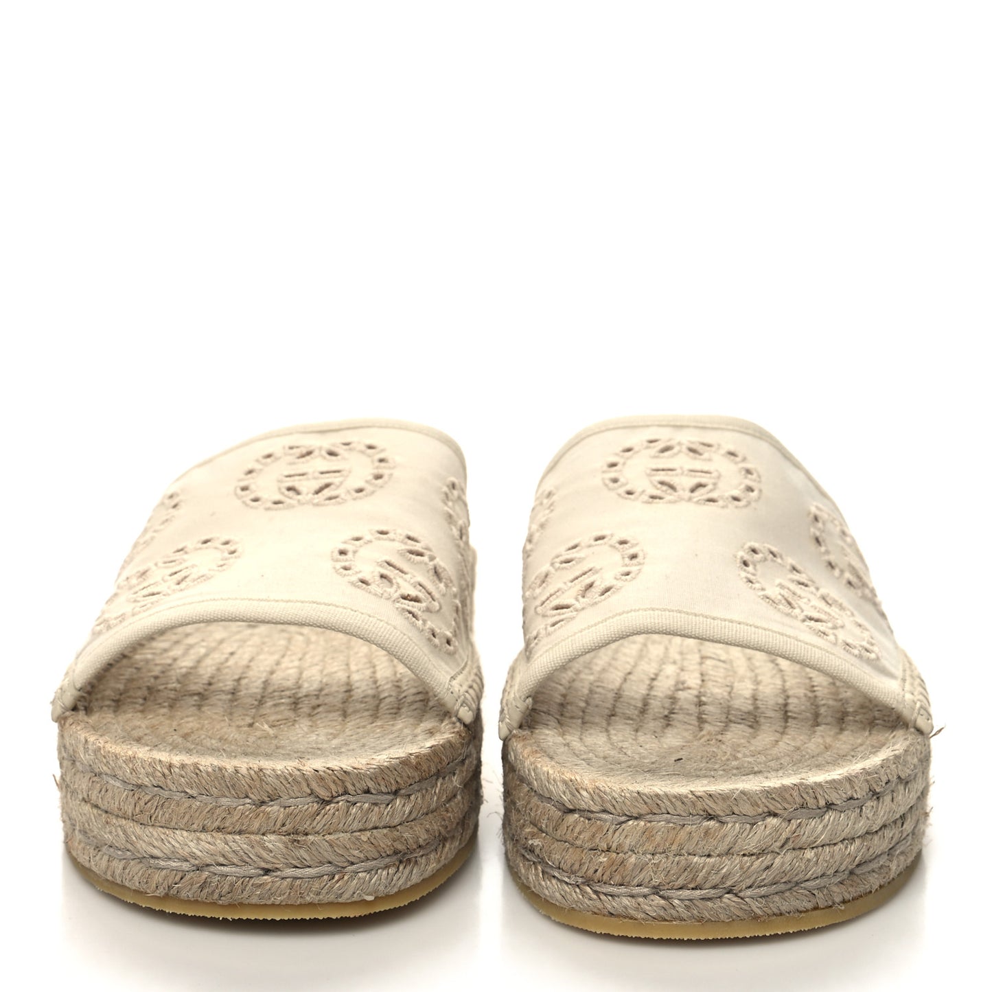 Canvas Interlocking G Damita Espadrille Sandals 39 Natural