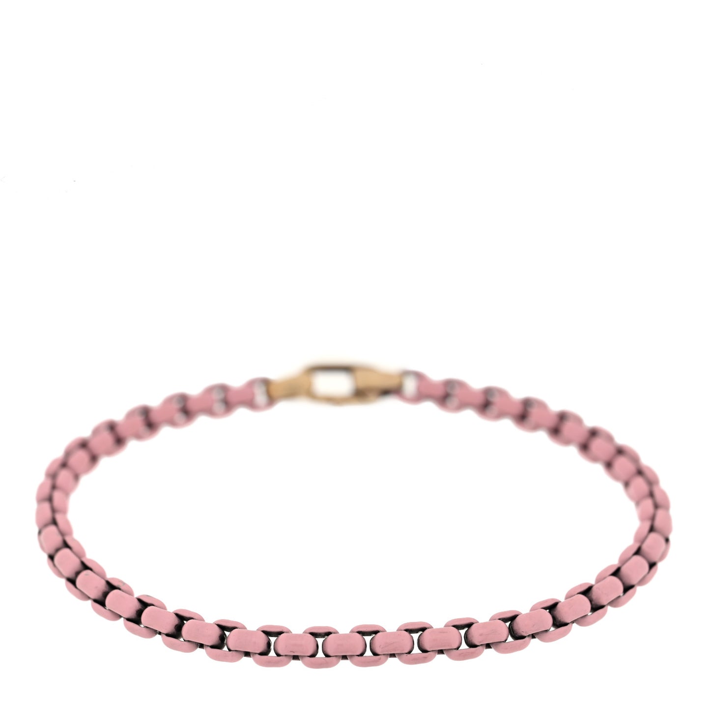14K Yellow Gold Acrylic Bel Aire 4mm Chain Bracelet Blush Pink