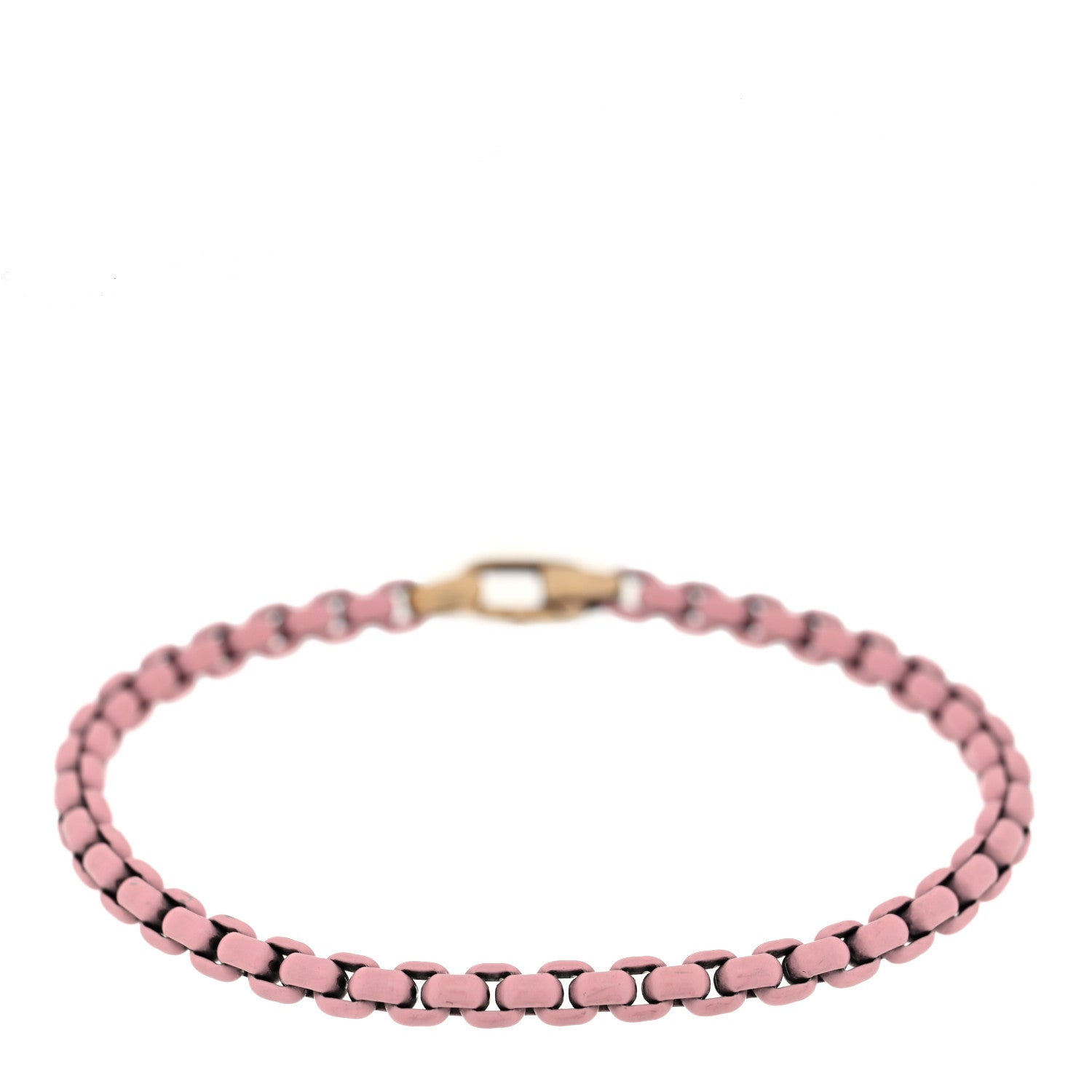 David Yurman 14K Yellow Gold Acrylic Bel Aire 4mm Chain Bracelet Blush Pink 1 of 3