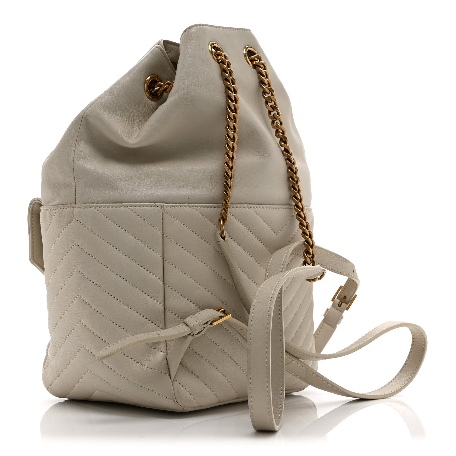 Saint Laurent Lambskin Matelasse Monogram Joe Backpack Cream Black 3 of 10