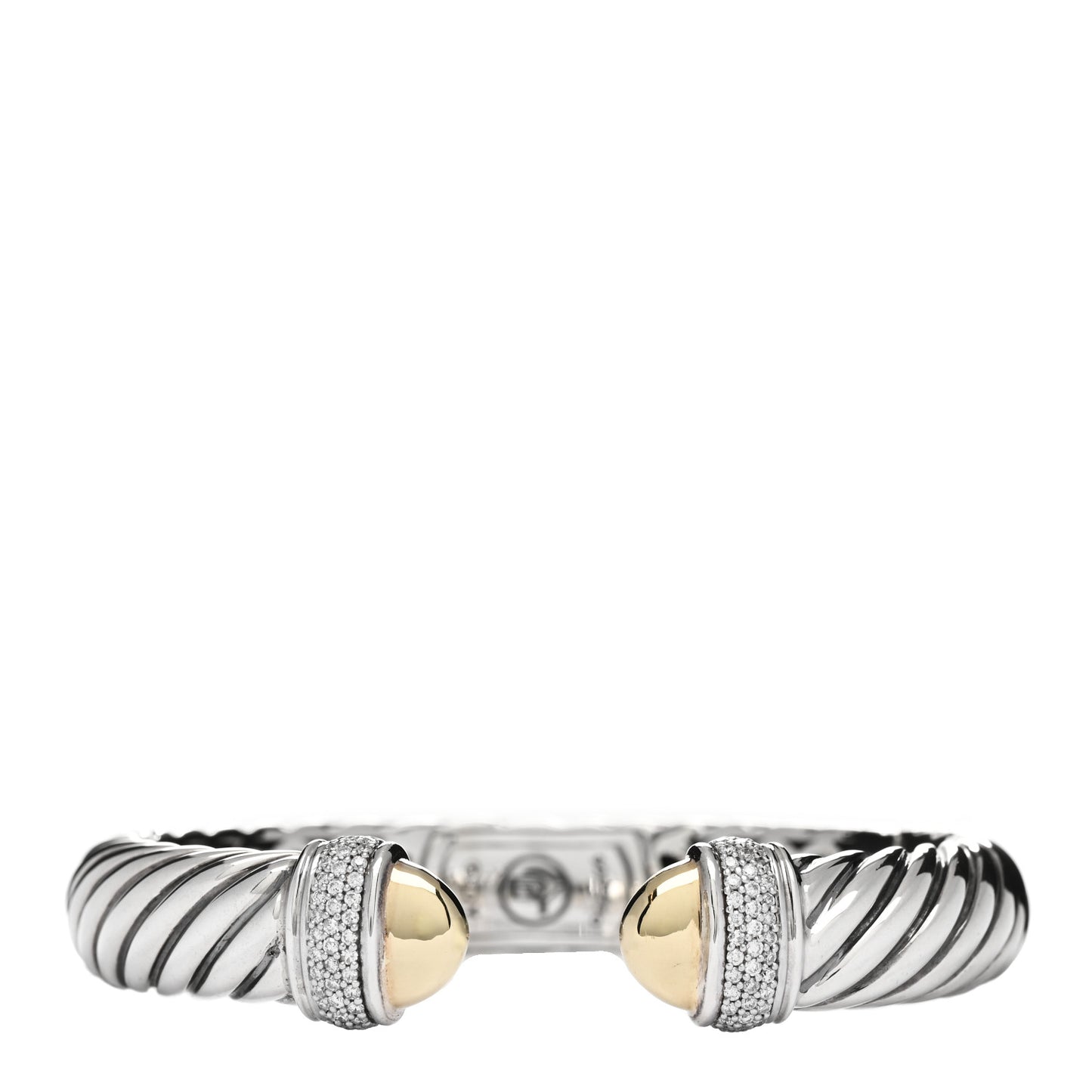 Sterling Silver 18K Yellow Gold Diamond 10mm Waverly Bracelet