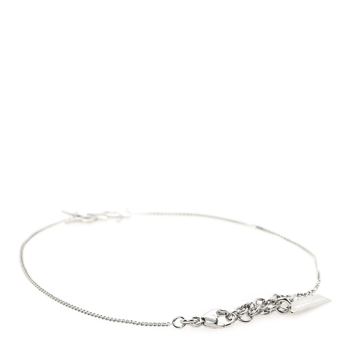 Saint Laurent Brass Monogram Charm Bracelet Silver 3 of 4