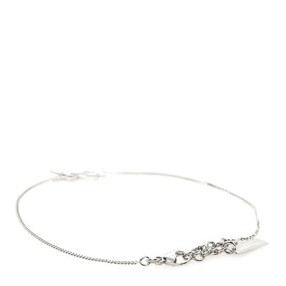 Saint Laurent Brass Monogram Charm Bracelet Silver 3 of 4